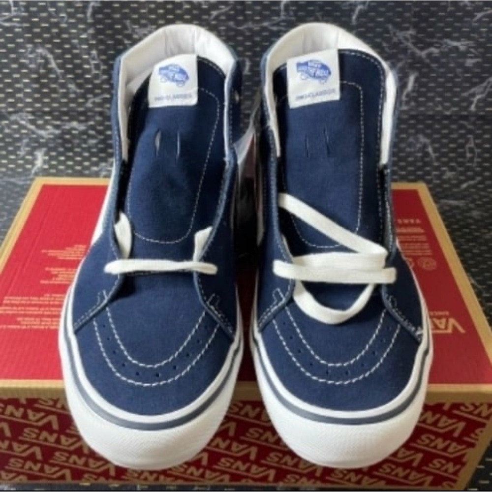 Vans Sk8-Hi Pro Classics Style 38 Navy Blue Suede Skate Shoes Mens 10